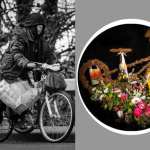 The Mini Man's bike is crafted by florist Shelley for the funeral of Kilgetty open-air dweller Henry