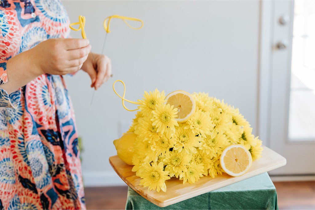 add lemon zest curls