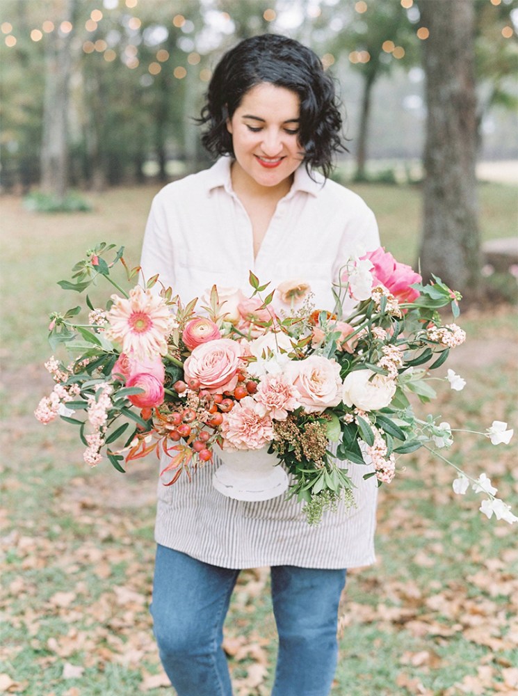 Amy holding a boquet