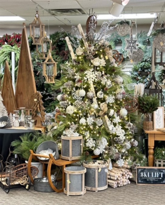 christmas tree in the Fords shop