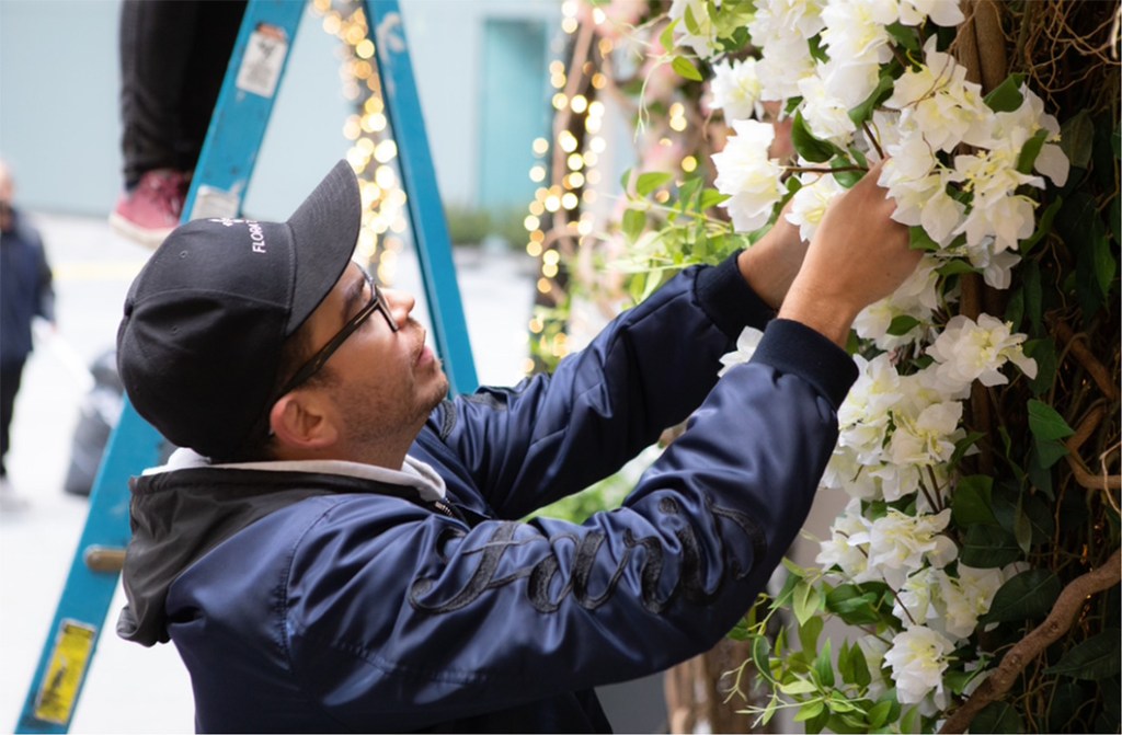 Carlos working on a installation