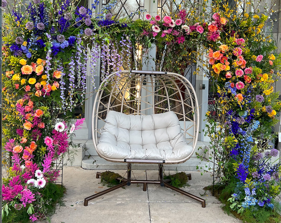 colorful floral arch