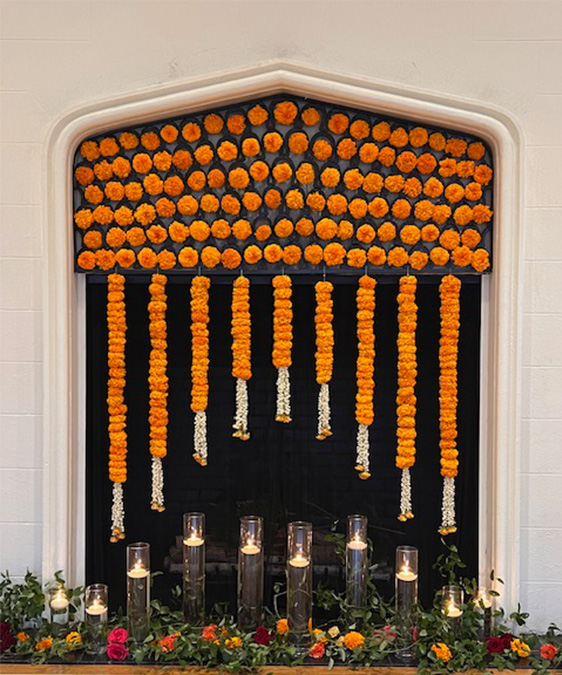 hanging marigolds