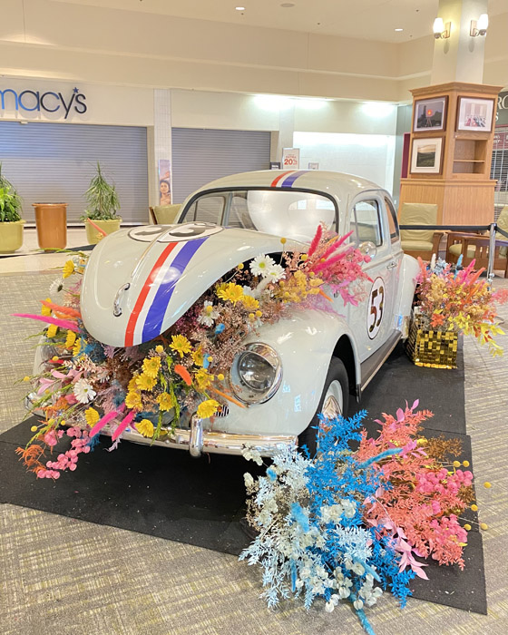 Faux floral installation at West Acres Mall in Fargo, ND