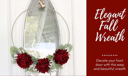 Floral Elegant Fall Gold Ring Wreath – Gold Burgundy Cotton Flower