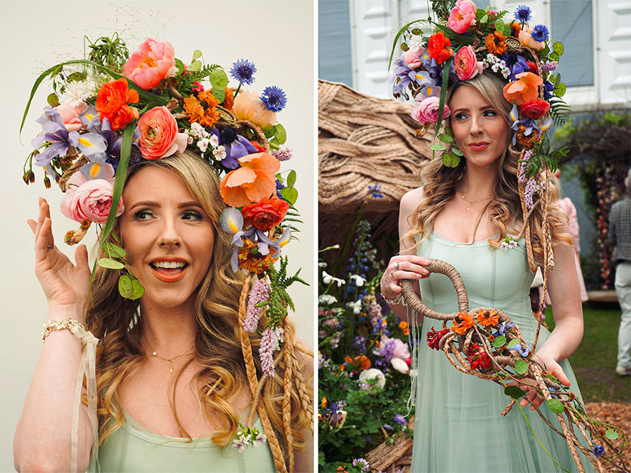 floral head dress