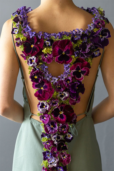 floral modern art for back
