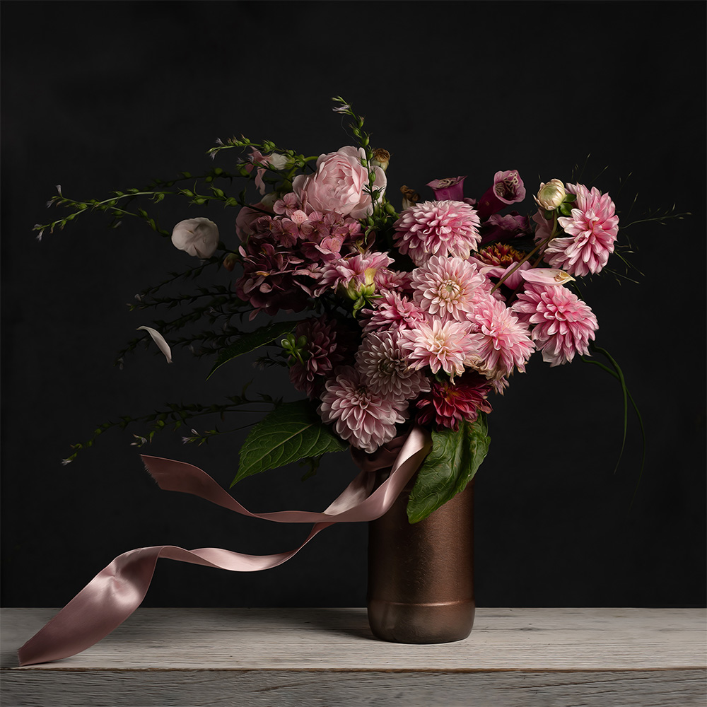garden design in pink tones