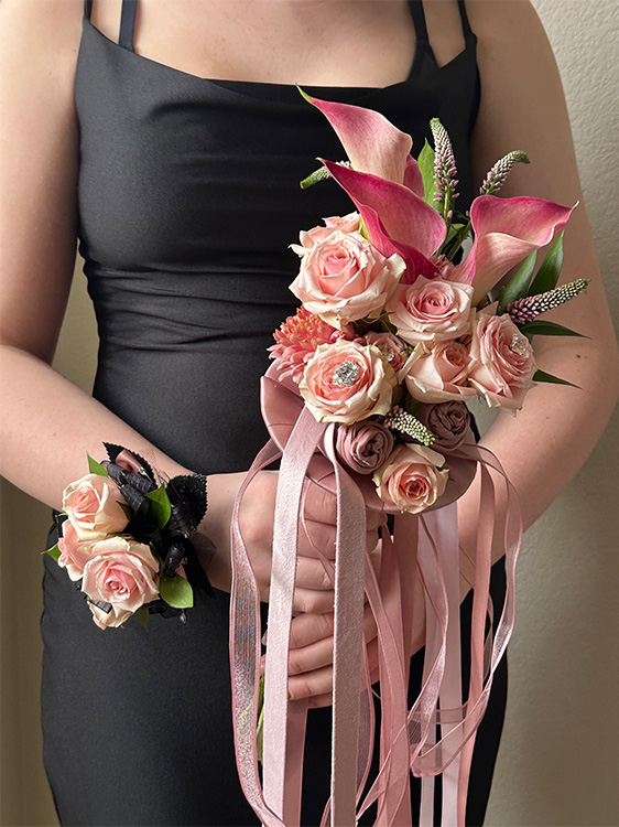 girl with bouquet and corsage