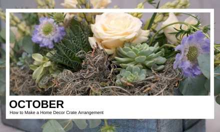 How to Make a Crate Floral Design with Fresh flowers and echeveria plants