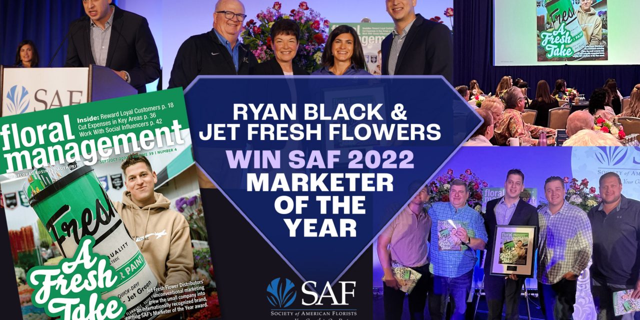 Ryan Black and Jet Fresh Flowers win SAF 2022 Marketer of the Year Award