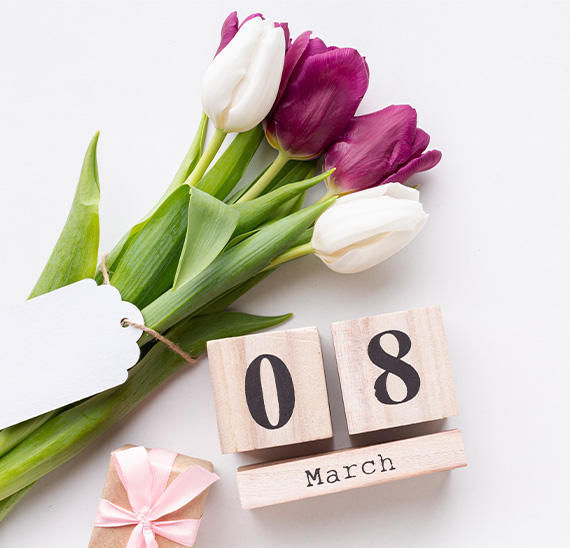 march 8 with tulips