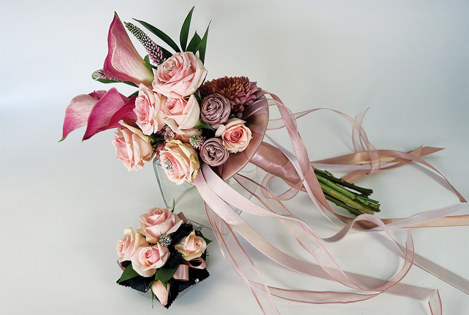 Prom Bouquet and Traditional Wrist Corsage