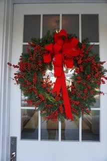 holiday wreath on a door
