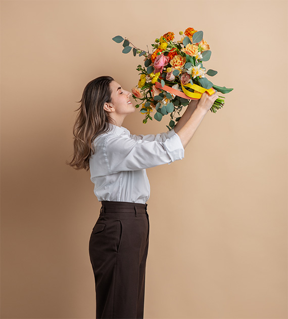 woman with bouquet