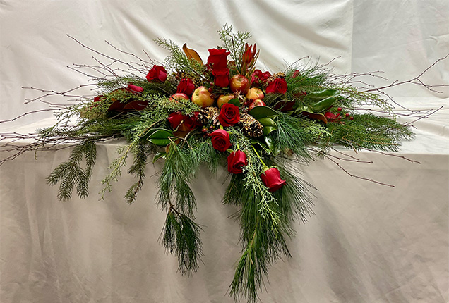 holiday seasonal casket spray